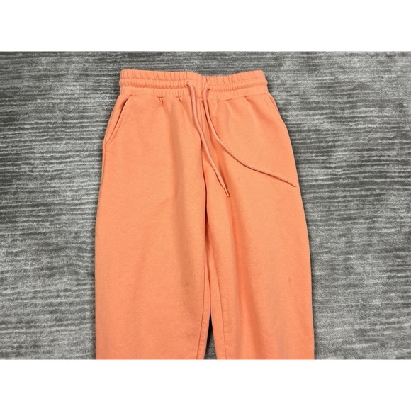 Zenana Pants Womens Small Orange‎ Joggers Pull On Drawstring Cotton Blend - Picture 2 of 14